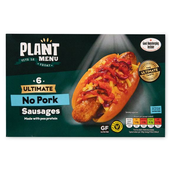 Plant Menu Ultimate No Pork Vegan Sausages 270g/6 Pack